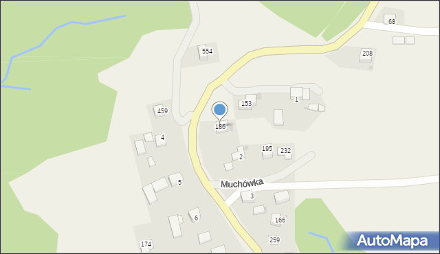 Muchówka, Muchówka, 186, mapa Muchówka