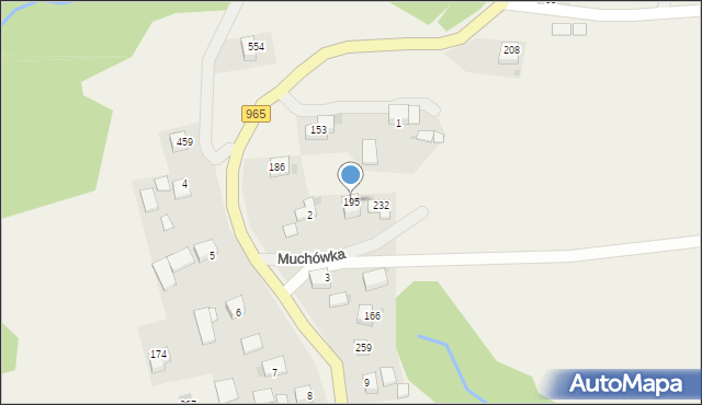 Muchówka, Muchówka, 195, mapa Muchówka