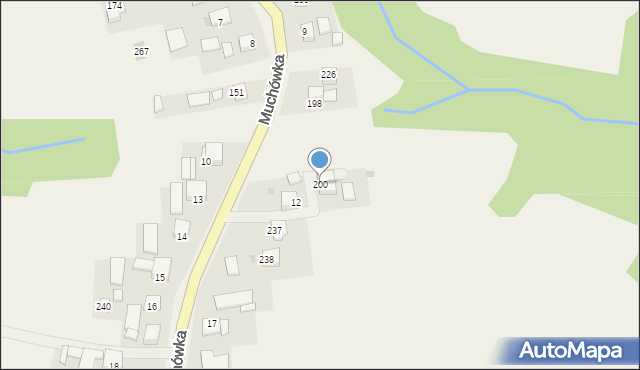 Muchówka, Muchówka, 200, mapa Muchówka