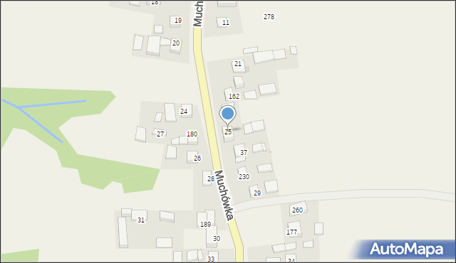 Muchówka, Muchówka, 25, mapa Muchówka
