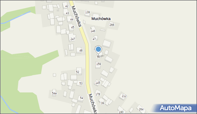 Muchówka, Muchówka, 50, mapa Muchówka