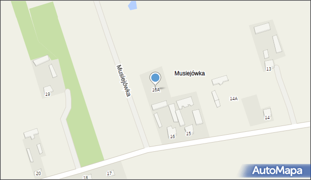 Musiejówka, Musiejówka, 16A, mapa Musiejówka