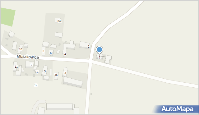 Muszkowice, Muszkowice, 1, mapa Muszkowice