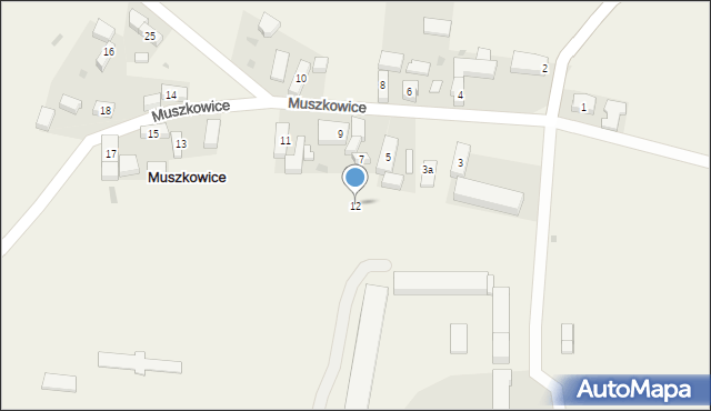 Muszkowice, Muszkowice, 12, mapa Muszkowice