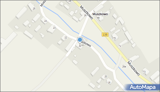 Muszkowo, Muszkowo, 21, mapa Muszkowo