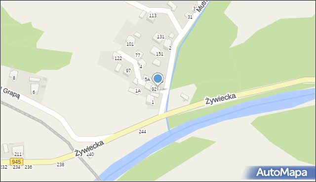 Mutne, Mutne, 92A, mapa Mutne