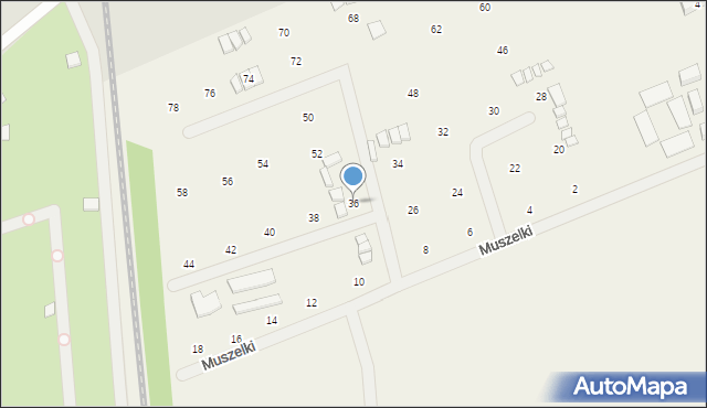 Nowęcin, Muszelki, 36, mapa Nowęcin