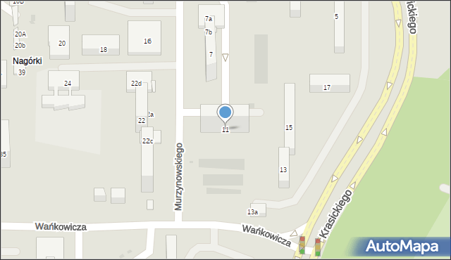 Olsztyn, Murzynowskiego Stanisława, 11, mapa Olsztyna