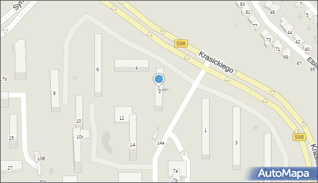 Olsztyn, Murzynowskiego Stanisława, 2, mapa Olsztyna