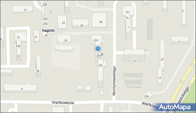 Olsztyn, Murzynowskiego Stanisława, 22, mapa Olsztyna