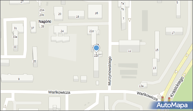 Olsztyn, Murzynowskiego Stanisława, 22c, mapa Olsztyna