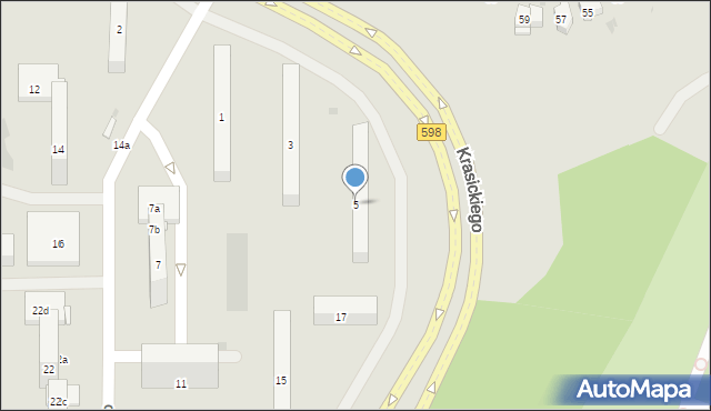 Olsztyn, Murzynowskiego Stanisława, 5, mapa Olsztyna