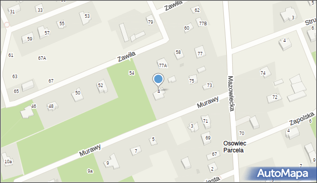 Osowiec, Murawy, 4, mapa Osowiec