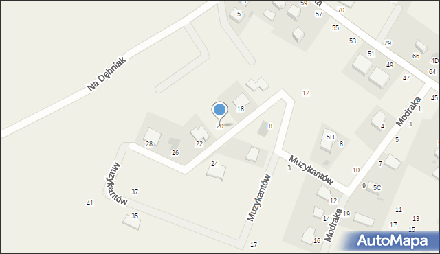 Otomino, Muzykantów, 20, mapa Otomino
