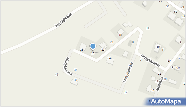 Otomino, Muzykantów, 26, mapa Otomino