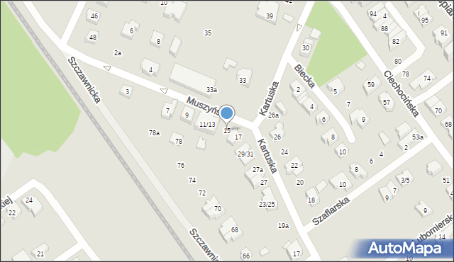 Poznań, Muszyńska, 15, mapa Poznania