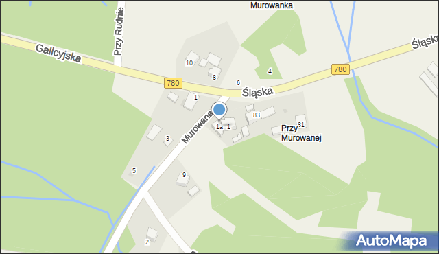 Przeginia Duchowna, Murowana, 1a, mapa Przeginia Duchowna