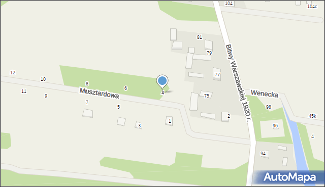 Strachów, Musztardowa, 4, mapa Strachów