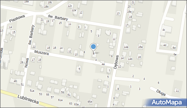 Strzebiń, Muszera Erwina, ks., 6, mapa Strzebiń