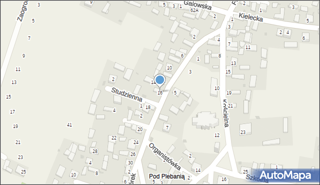 Szaniec, Murowana, 16, mapa Szaniec