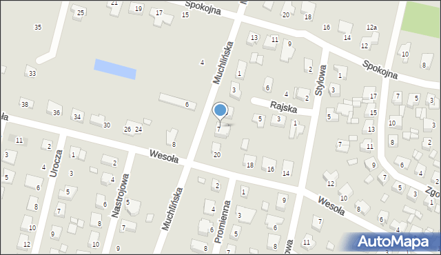 Turek, Muchlińska, 7a, mapa Turka