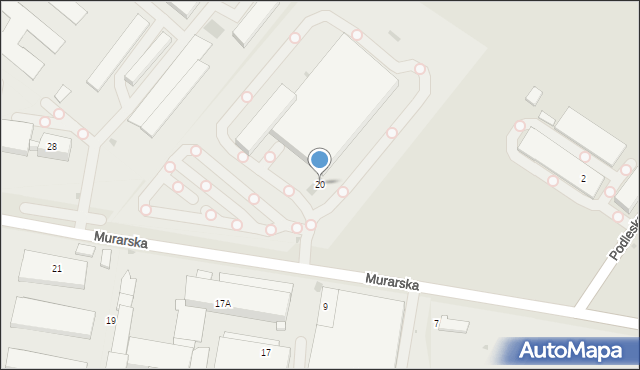 Tychy, Murarska, 20, mapa Tychów