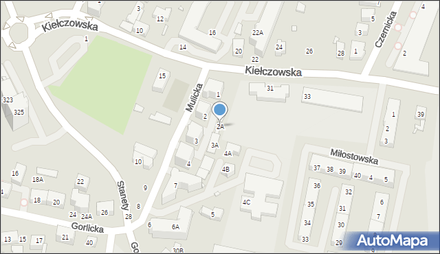 Wrocław, Mulicka, 2A, mapa Wrocławia