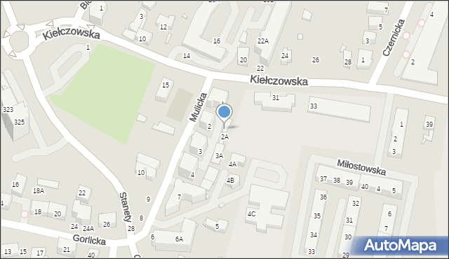 Wrocław, Mulicka, 2b, mapa Wrocławia