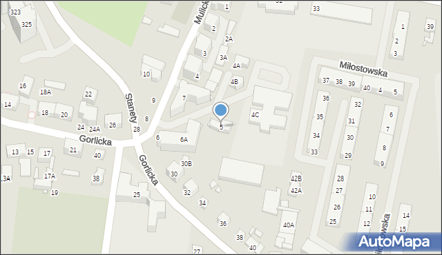 Wrocław, Mulicka, 5, mapa Wrocławia