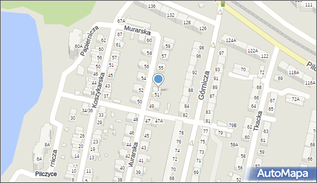 Wrocław, Murarska, 51A, mapa Wrocławia