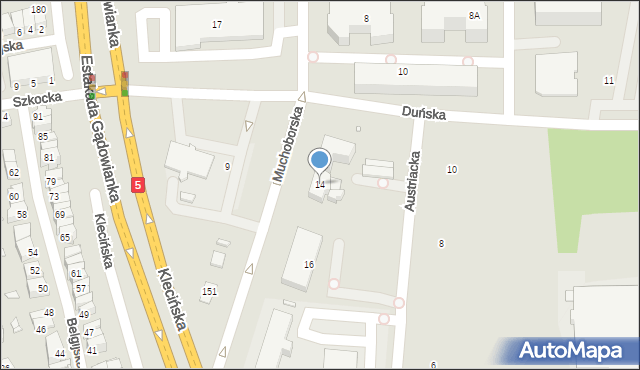 Wrocław, Muchoborska, 14, mapa Wrocławia