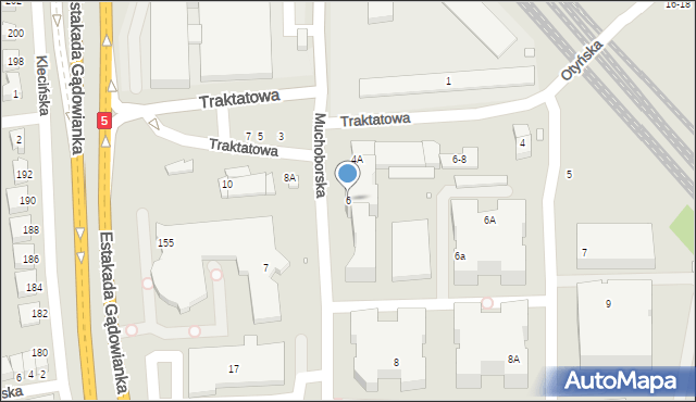 Wrocław, Muchoborska, 6, mapa Wrocławia