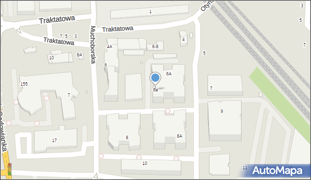 Wrocław, Muchoborska, 6a, mapa Wrocławia