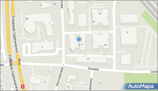 Wrocław, Muchoborska, 8, mapa Wrocławia