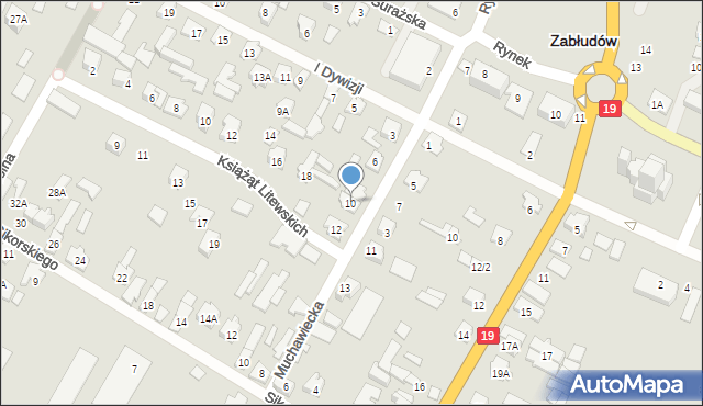 Zabłudów, Muchawiecka, 10, mapa Zabłudów