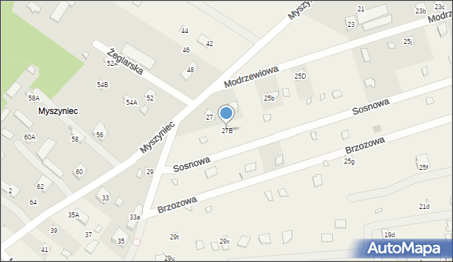 Arciechów, Myszyniec, 27B, mapa Arciechów