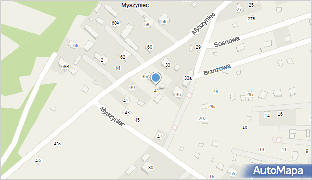 Arciechów, Myszyniec, 37, mapa Arciechów