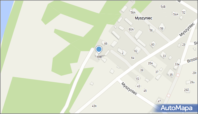 Arciechów, Myszyniec, 68B, mapa Arciechów
