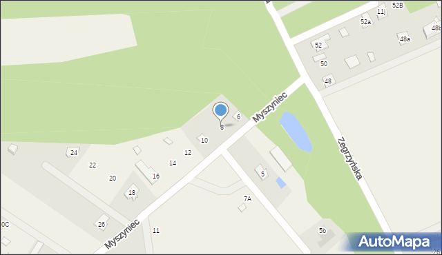 Arciechów, Myszyniec, 8, mapa Arciechów