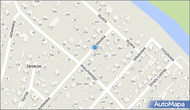 Augustów, Myśliwska, 20, mapa Augustów