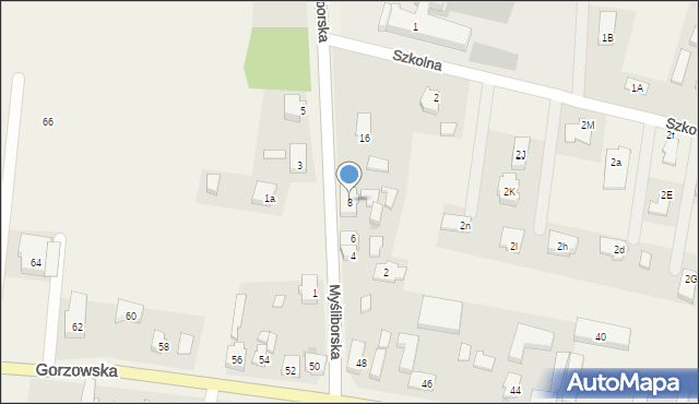 Baczyna, Myśliborska, 8, mapa Baczyna