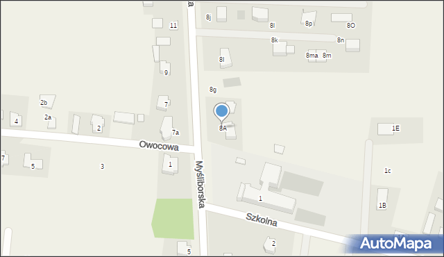 Baczyna, Myśliborska, 8A, mapa Baczyna