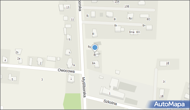 Baczyna, Myśliborska, 8c, mapa Baczyna