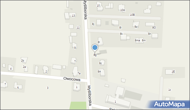 Baczyna, Myśliborska, 8g, mapa Baczyna