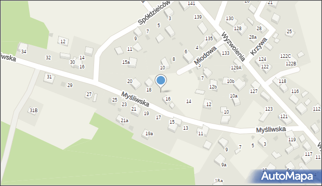 Balin, Myśliwska, 16a, mapa Balin