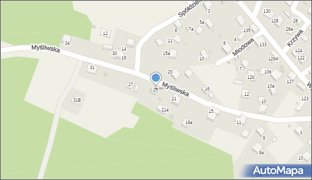 Balin, Myśliwska, 25, mapa Balin