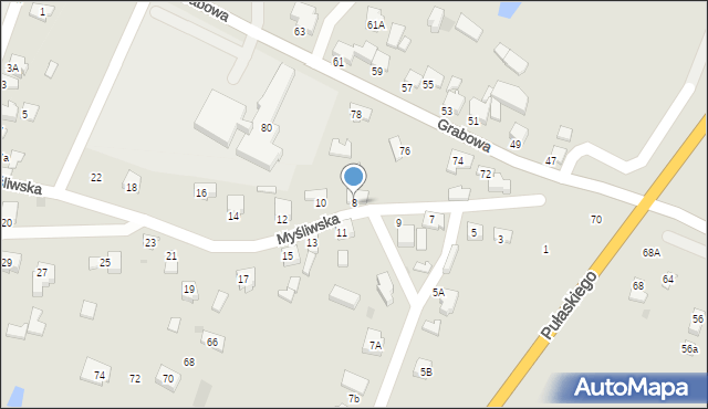 Bełchatów, Myśliwska, 8, mapa Bełchatów