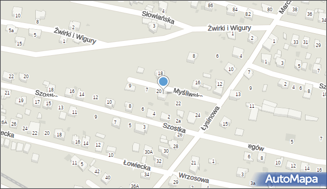 Bieruń, Myśliwska, 5, mapa Bieruń