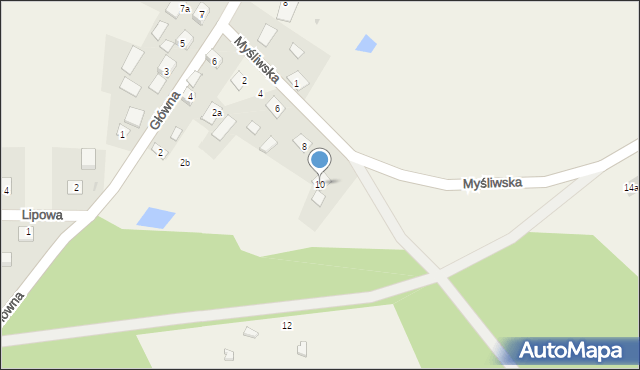 Błądzim, Myśliwska, 10, mapa Błądzim