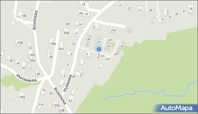 Bochnia, Myśliwska, 11a, mapa Bochni